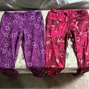 Reebok Purple and Red crop Leggings